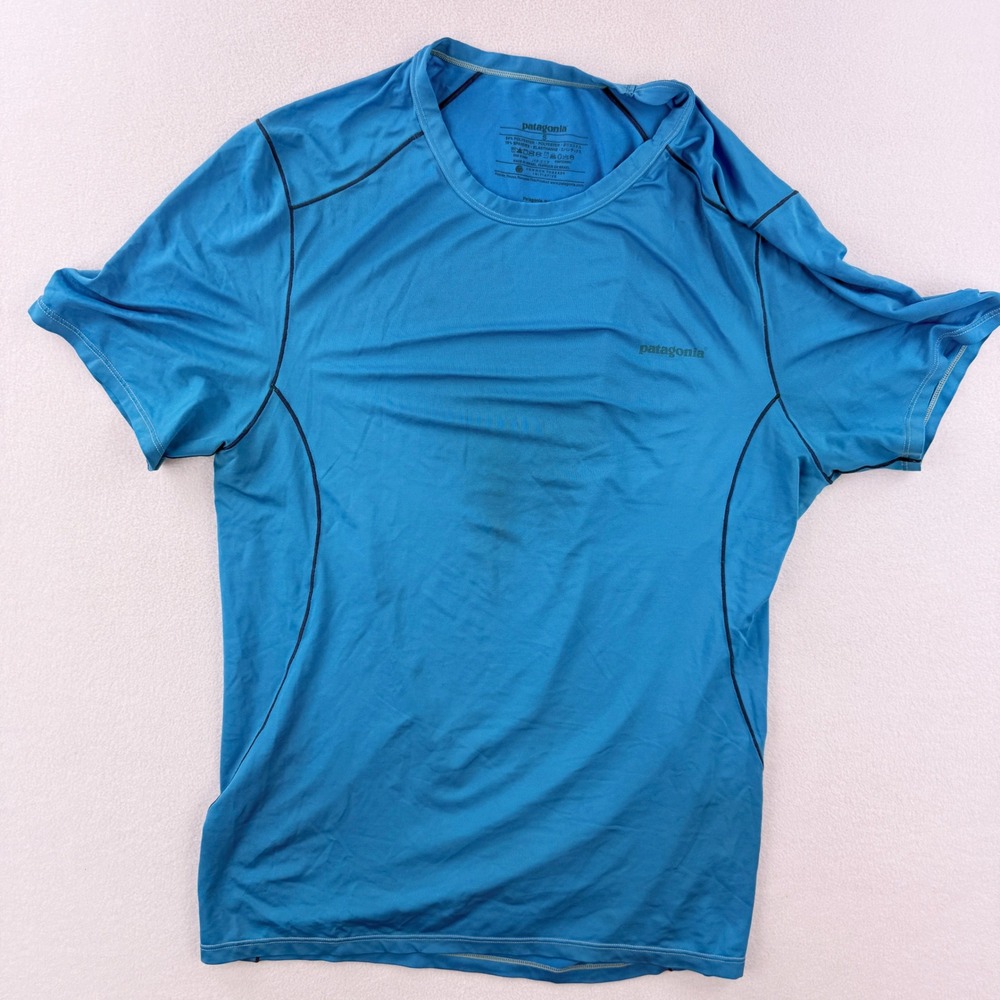 PATAGONIA Capilene 1 Silk Weight Stretch Shirt Size S Mens Teal 45600
